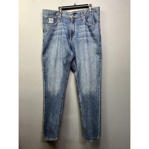 Cinch Jeans Men's Size 40x36 Blue Straight Leg Medium Wash Cotton Blend Stretch